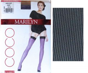 Marilyn COCO 407 R3/4 pończochy samonośne grey paski
